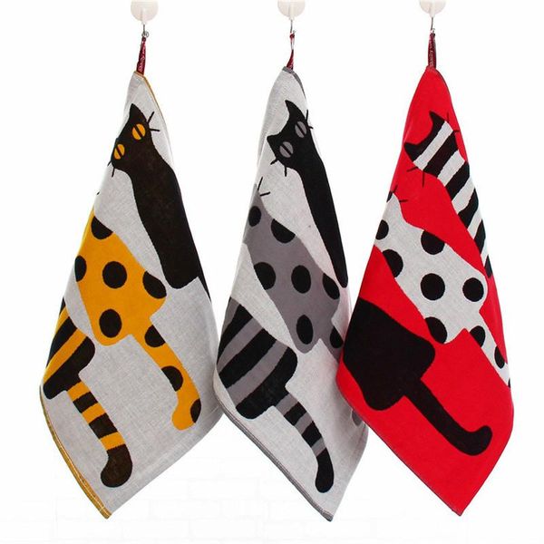 

towel 34*40cm cotton three-layer gauze square fabric jacquard cartoon hanging