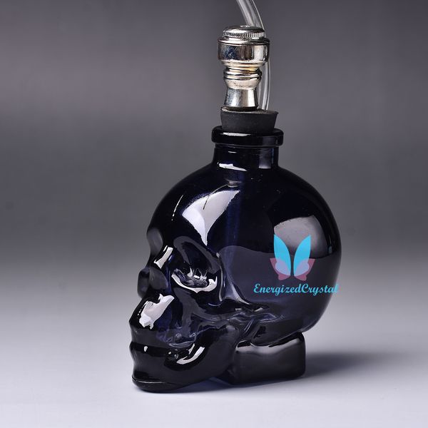 3,5 zoll Tragbare Solide SCHWARZ SCHÄDEL Wasserpfeife Glas Shisha Rauchen Shisha Skeleton Glas Flasche Zubehör Männer Geschenk