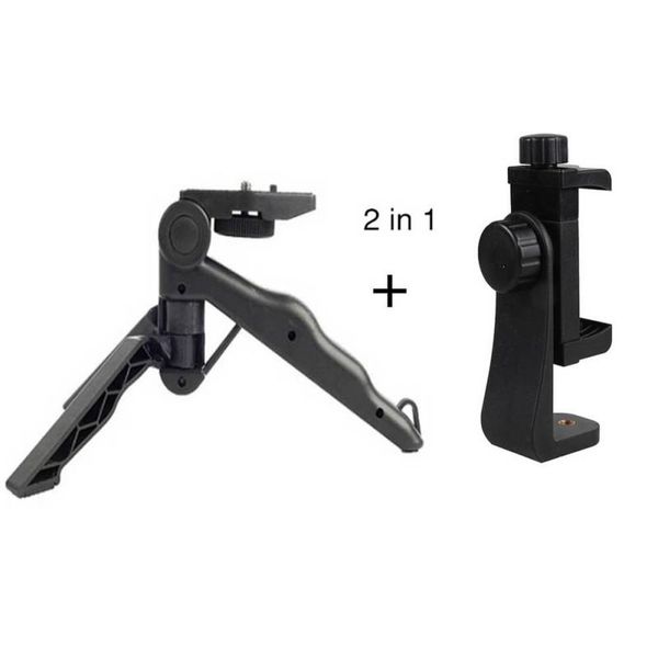 

mini universal tripod 90 \"rotation deskand stabilizer handle for mobile phone camera with holder clip cell mounts & holders
