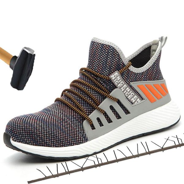 

boots 2021 men work construction men's outdoor steel toe cap shoes puncture proof lightweight safety, Black