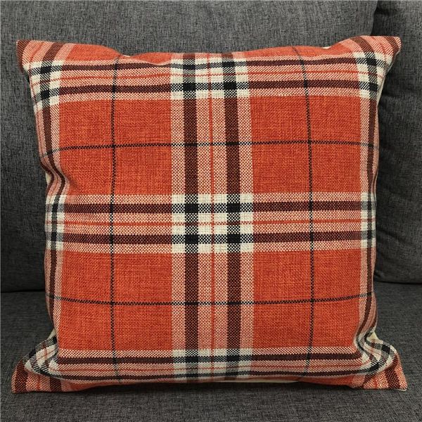 

home decorative plaid cushion cover sofa classical orange jacquard throw pillowcase from factory cushion/decorative pillow