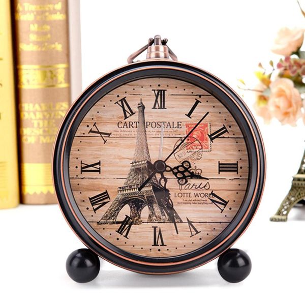 

other clocks & accessories european style retro alarm clock round silent pointer for home office deskdecor battery operated chlidren gif