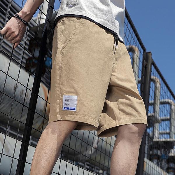 

men's shorts for men summer cotton casual drawstring plus size work outwear street fashion solid color daily wear 2021, White;black