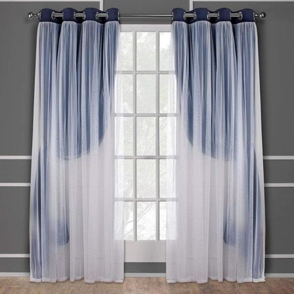

curtain & drapes integrated double full-shielding cloth yarn curtain,