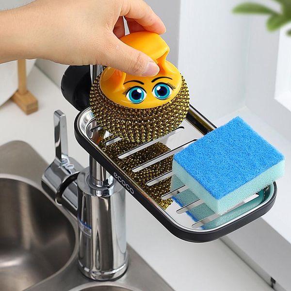 

faucet sponge soap drainage storage rack sink adjustable dish cloth drain holder bathroom kitchen accessories organizer & organization