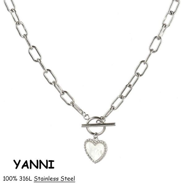 

chains stainless steel heart charms choker pendant necklaces jewelry silver color cute charm necklace for women thick chain punk
