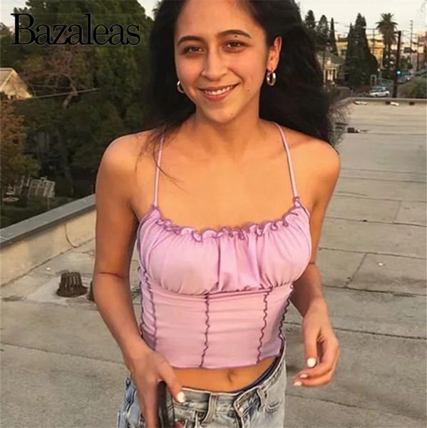 

women's tanks & camis bazaleas women tank casual purple ruched elastic wasit, White