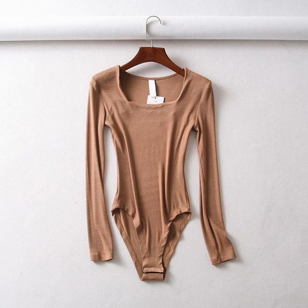 

solid bodysuits square neck casual womens romper long sleeve body mujer one piece bodies ladies, Black;white