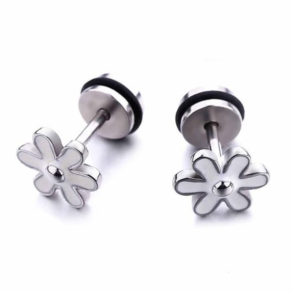 

fashion jewelry drop oil christmas flower stud earrings stainless steel for women, Golden;silver
