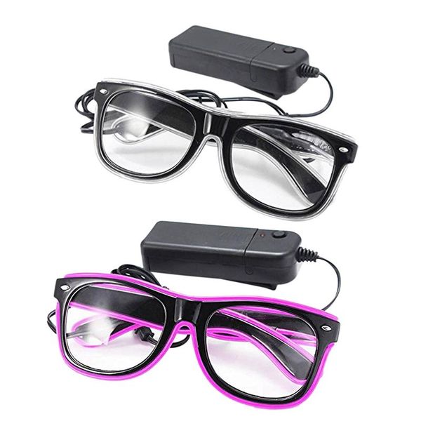 

party masks 2 pcs led light glasses toy - ice blue & purple