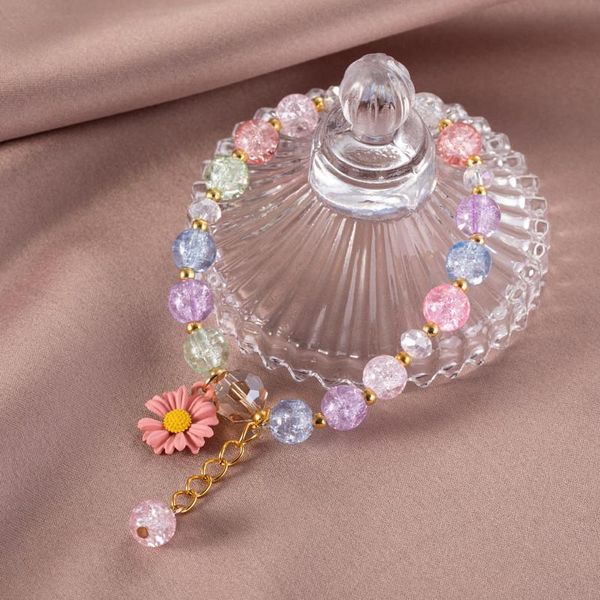 

charm bracelets cute daisy charms elastic bracelet for women girls fashion simple style flower bangles jewelry birthday gifts, Golden;silver
