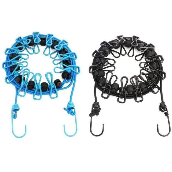 

outdoor gadgets 2 pack portable clothesline with 12 clothespins windproof stretchy retractable elastic laundry clothes line