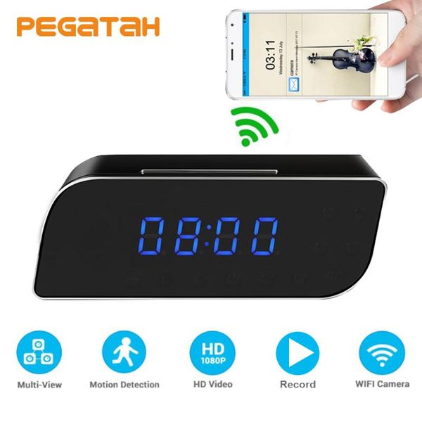

cameras 1080p hd mini wifi camera with remote control night vision motion detection ip alarm clock