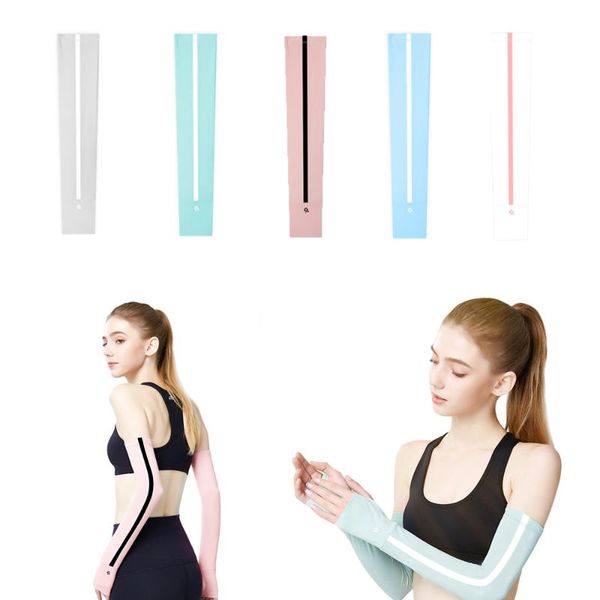 

sports gloves ice fabric sleeves women uv sun protection cover for running cycling driving arm warmers basketball sleeve 2021, Black