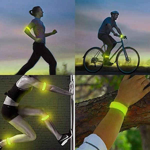 

1pcs reflective wristband, snap ring, self-rolling, clapping night running, cycling, buckle wristband wrist support, Black;red
