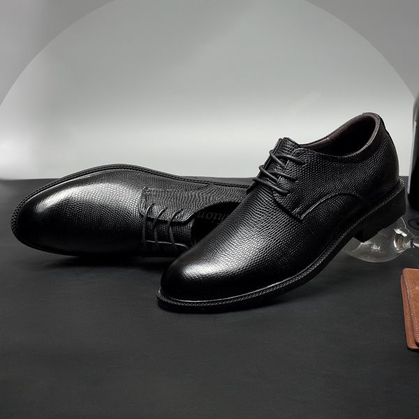 

dress shoes calÃ§ado masculino confortÃ¡vel de escritÃ³rio, sapato estilo oxford casual couro legÃ­timo alta qualida com cadarÃ§o cvpv, Black