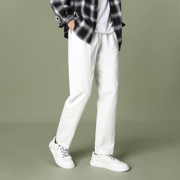 

men's pants fashion elastic waist loose casual sports solid color trousers 2021, Black