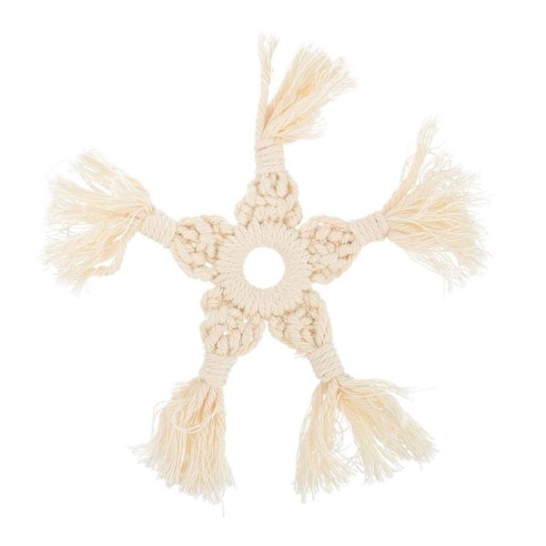 

mats & pads 1pc christmas snowflake woven potholder decoration for home (snow)