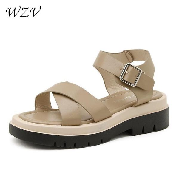 

sandals fashion summer women platform peep toe shoes woman comfortable beach ladies buckle strap band casual s184, Black