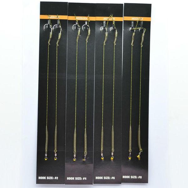 

fishing hooks 8pcs carp hook link tied helicopter leaders barbel coarse line