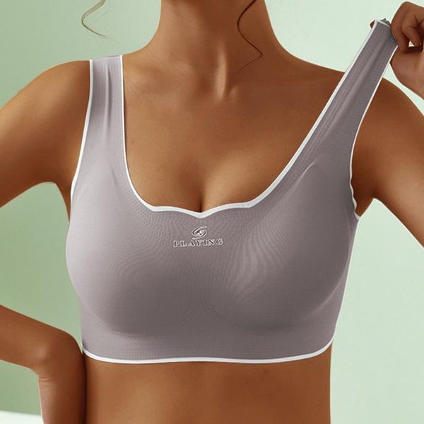 

bras thai latex underwear women thin no steel ring ultra-light gather sports vest sleep bra 6 colors available for, Red;black