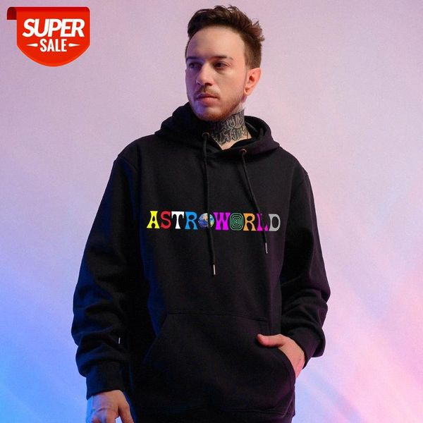 

travis scott print plus velvet sweatshirt black hoodie sportswear #7h5k