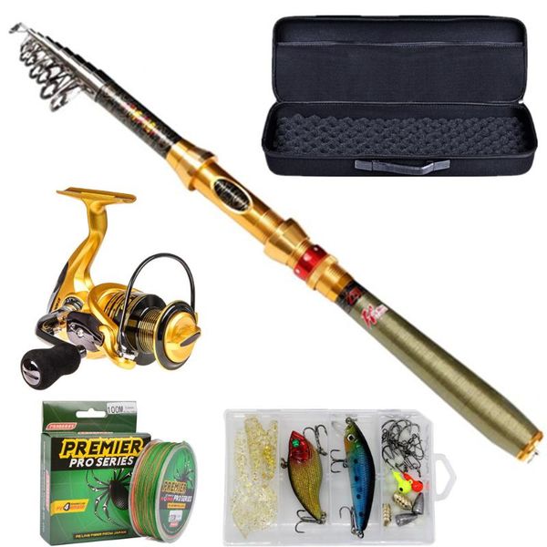 

fishing combos with pole spinning reels eva carrier bag for travel 1.8m 2.1m 2.4m 2.7m 3m 3.6m rod reel combo