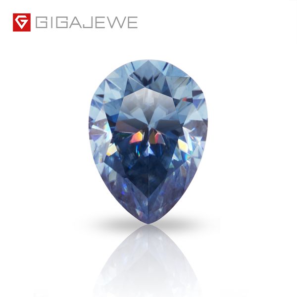 

gigajewe blue color pear cut vvs1 moissanite diamond 5x7mm-7x11mm for jewelry making, Black