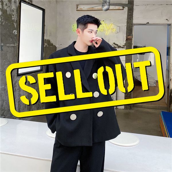 

iefb big metal bright button tweed mid length coat black double breasted woolen jackets for male autumn winter 9y4712 210524