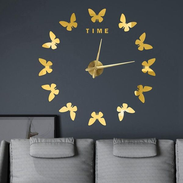 

wall stickers diy clock 3d home decoration super large butterfly shape