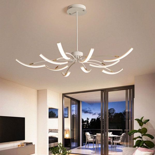 

modern creative black gold white multi-head branch suspension chandelier for bedroom living study room restaurant indoor lamp chandeliers
