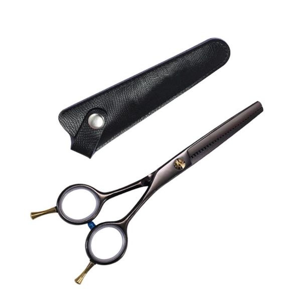 

hair scissors 5.5 inches cutting bang flat hairdressing with a leather case