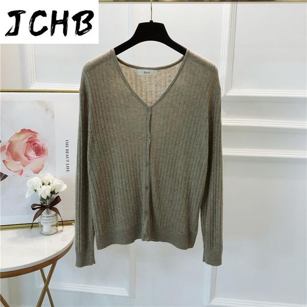 

women's knits & tees jchb 2021 female cardigan pink cropped korean button up long sleeve crop spring women kardigan 1974 pph53, White