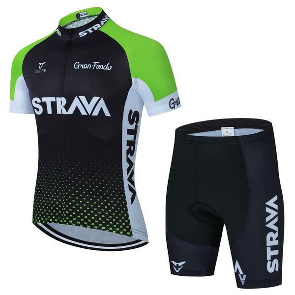 

bike wear 2021 cycling set uniform summer riding jersey road bicycle clothing breathable quick-drying short sleeves racing sets, Black;blue