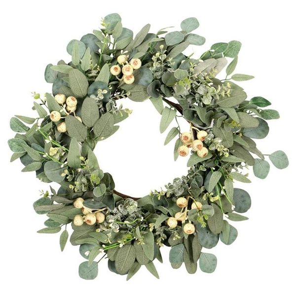

decorative flowers & wreaths artificial green eucalyptus leaves garland wedding decoration fake plants wreath festival party door