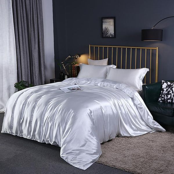 

bedding sets rayon luxury duvet cover set solid color bed sheet single double  king size silky quilt