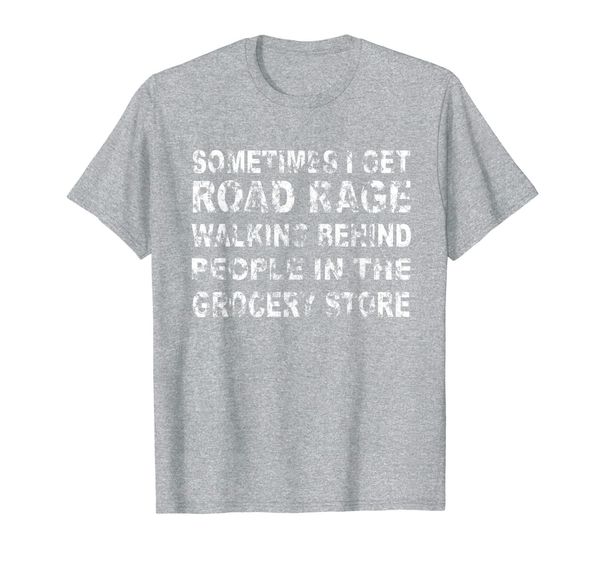 

road rage in grocery store t-shirt, White;black