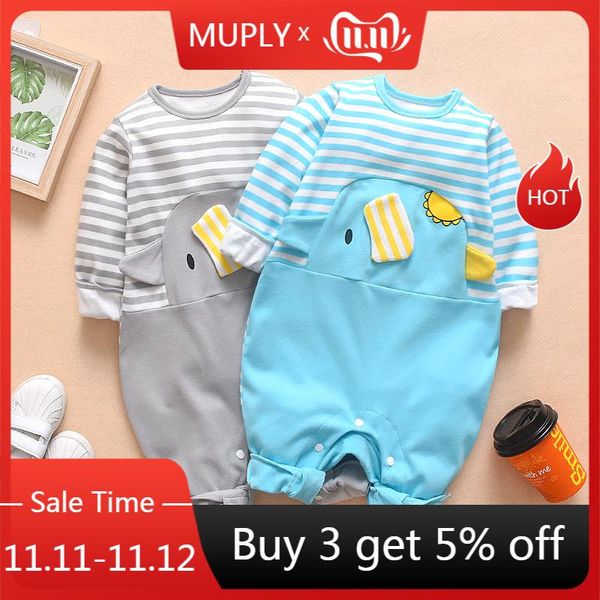 

jumpsuits baby clothes born striped stitching print long sleeve jumpsuit autumn winter infant rompers boys girls 3-18months, Blue