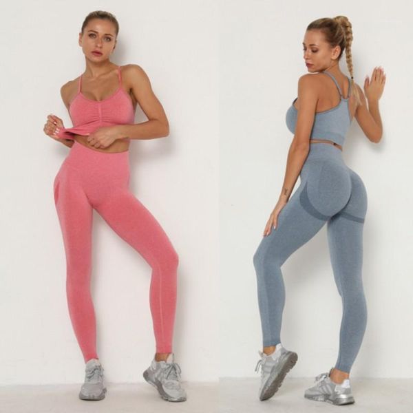 

yoga outfit clothing 2 pcs/set workout clothes for women sportwear seamless set fitness leggings exercise gym suit running sport