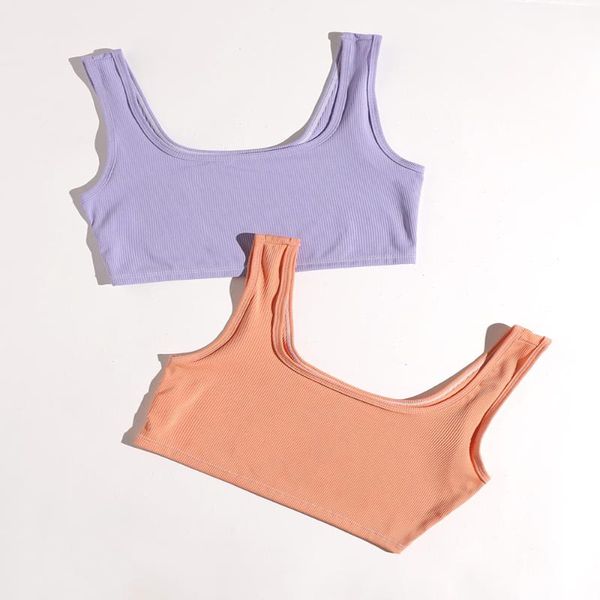 

women's tanks & camis candy halter backless tank for women streetwear 2021 sleeveless ribbed knit purple vest cropped feminino, White