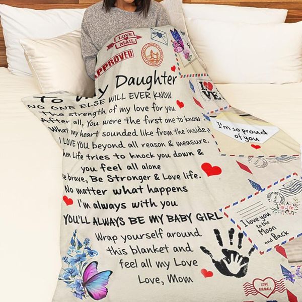 

blankets to my daughter from mom envelope fleece blanket customizable patterns the gift for mothers day tp-