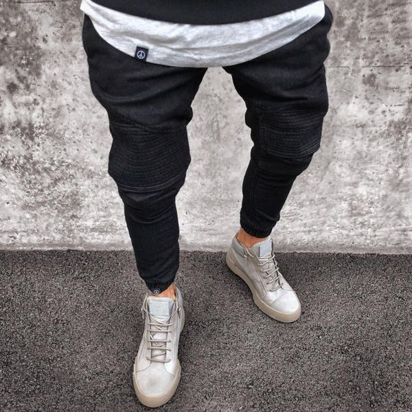 

men's jeans fashion light blue skinny casual pants