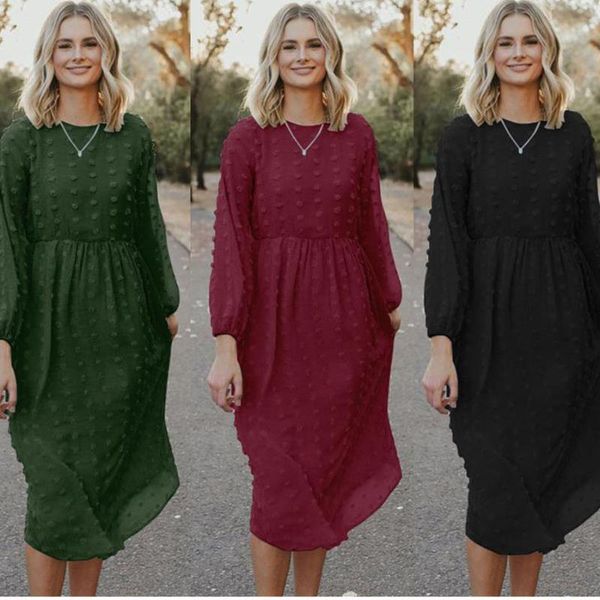 

casual dresses autumn dress for women long sleeve ins spring female vestido vintage fashion beach maxi c2749, Black;gray