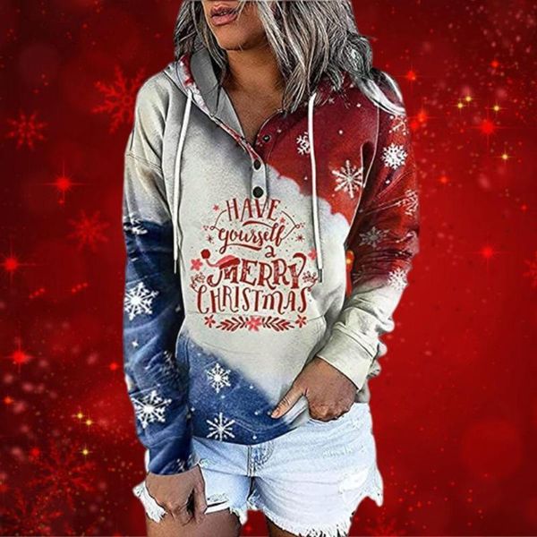 

men's hoodies & sweatshirts women fashion casual long sleeve reindeer printed double print pullover hooded hoodie christmas sweatshirt, Black