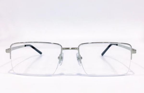 Meio rim óculos prata quadro preto claro lente 55mm homens moda óculos de sol quadros com caixa