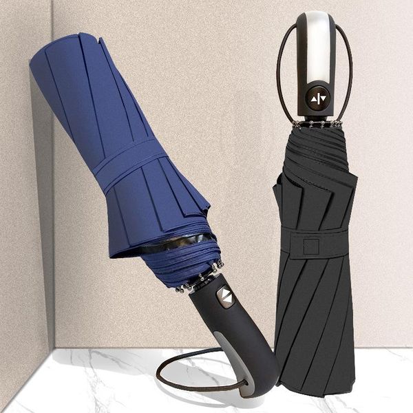 

umbrellas business three-fold automatic folding creative umbrella rain mens gifts