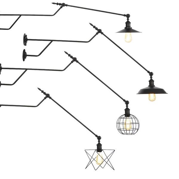 

wall lamps loft american style lamp staircase corridor balcony creative bracket light restaurant bar wrought iron long arm
