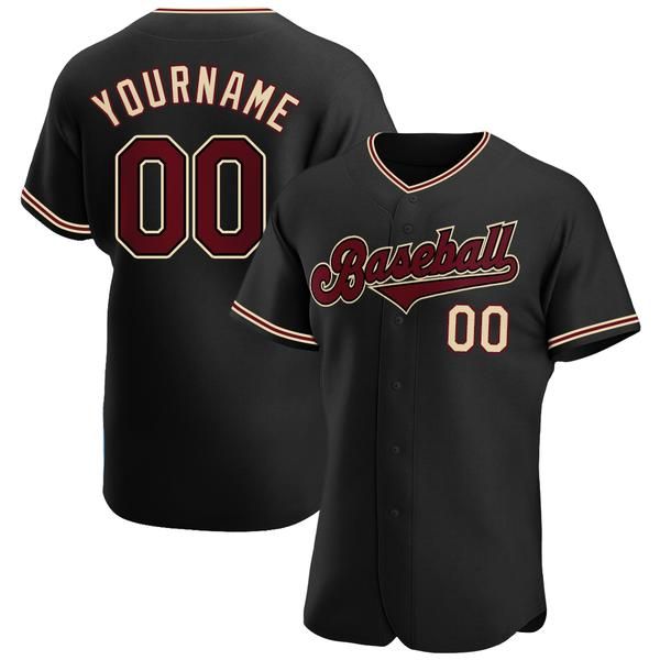 

custom black crimson-khaki-2 authentic baseball jersey, Blue;black
