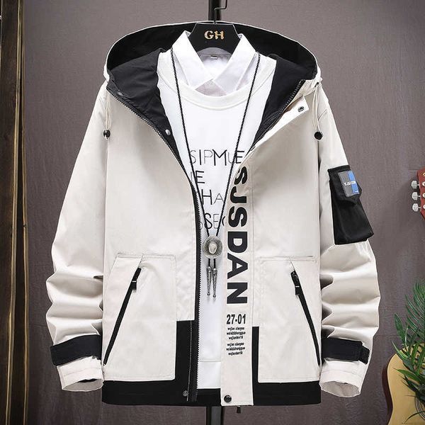 

2020 new autumn winter casual jacket men hooded streetwear men's windbreaker jackets fashion outwear male coats drop shipping x0621, Black;brown