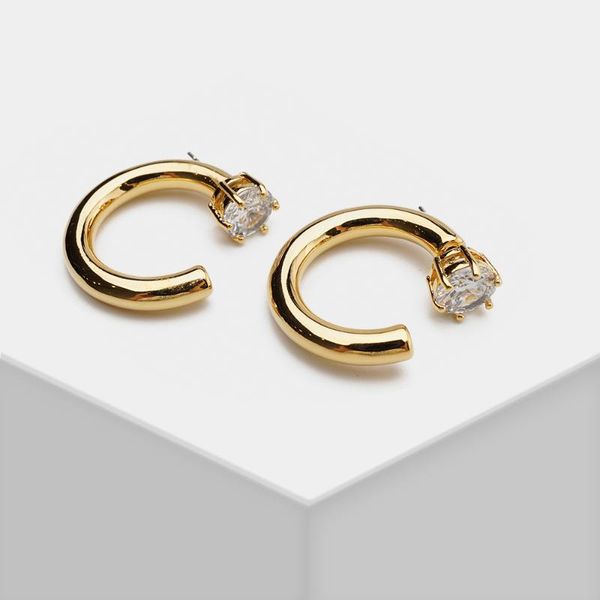 

rispada diamond gold plated trendy hoop earrings & huggie, Golden;silver